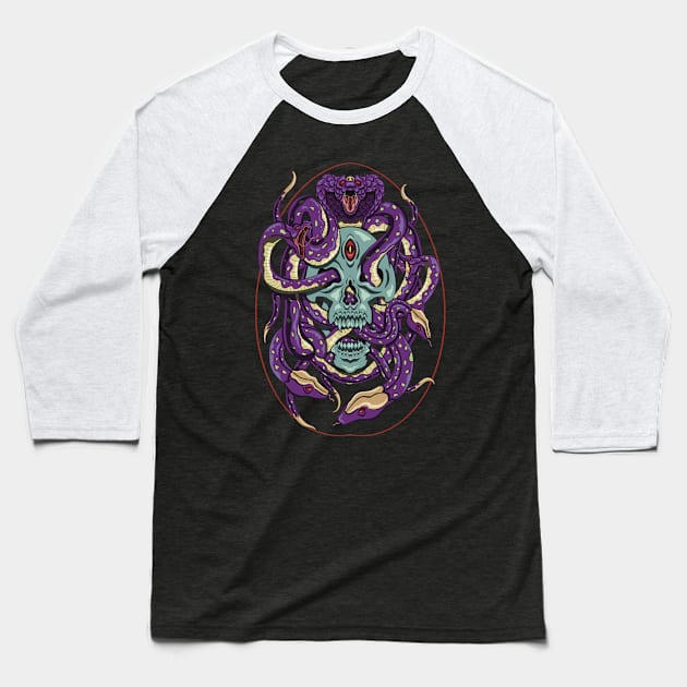 Medusa's skull Baseball T-Shirt by Watidstudio